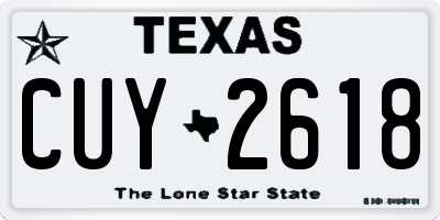 TX license plate CUY2618