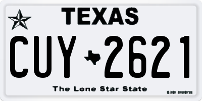 TX license plate CUY2621