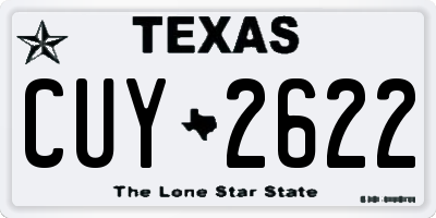 TX license plate CUY2622