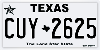 TX license plate CUY2625