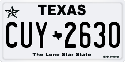 TX license plate CUY2630