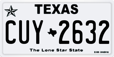 TX license plate CUY2632