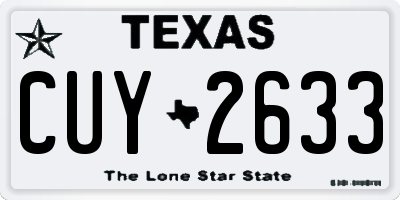 TX license plate CUY2633