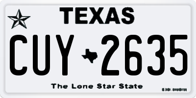 TX license plate CUY2635