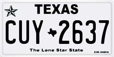TX license plate CUY2637