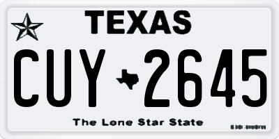 TX license plate CUY2645