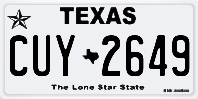 TX license plate CUY2649