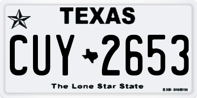 TX license plate CUY2653