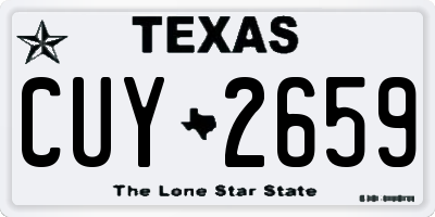 TX license plate CUY2659