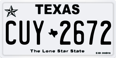 TX license plate CUY2672