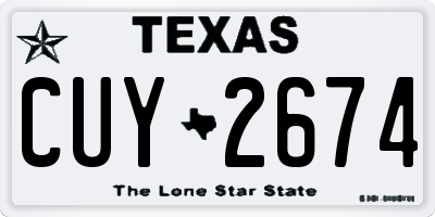 TX license plate CUY2674