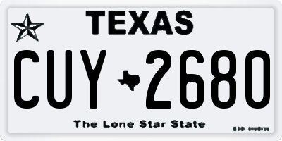 TX license plate CUY2680