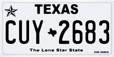 TX license plate CUY2683