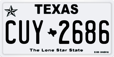 TX license plate CUY2686