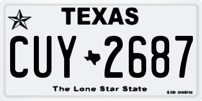 TX license plate CUY2687