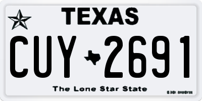 TX license plate CUY2691