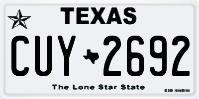 TX license plate CUY2692