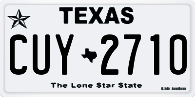 TX license plate CUY2710
