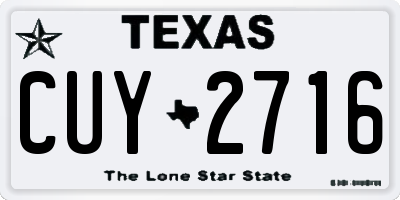 TX license plate CUY2716