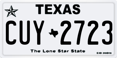 TX license plate CUY2723