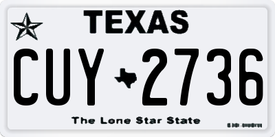TX license plate CUY2736