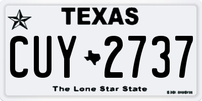 TX license plate CUY2737