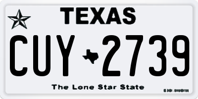 TX license plate CUY2739