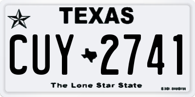 TX license plate CUY2741