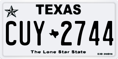 TX license plate CUY2744