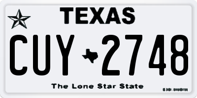 TX license plate CUY2748