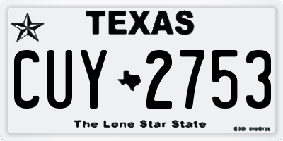 TX license plate CUY2753