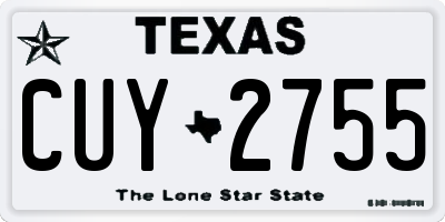 TX license plate CUY2755