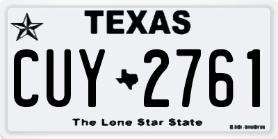TX license plate CUY2761