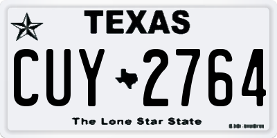 TX license plate CUY2764