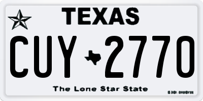 TX license plate CUY2770