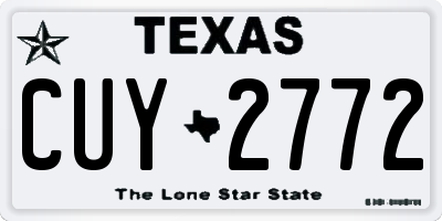 TX license plate CUY2772