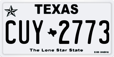 TX license plate CUY2773