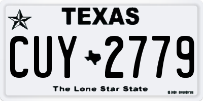 TX license plate CUY2779