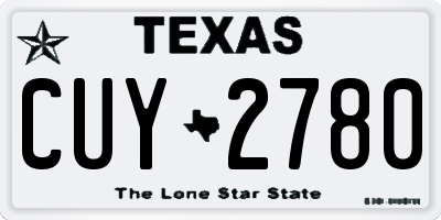 TX license plate CUY2780