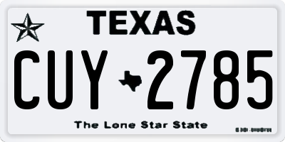 TX license plate CUY2785