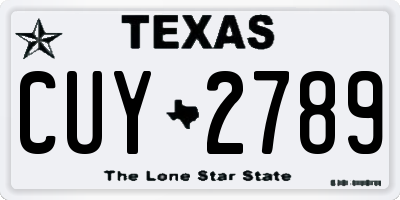 TX license plate CUY2789