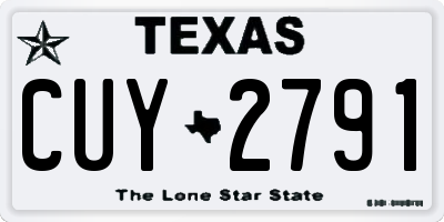 TX license plate CUY2791