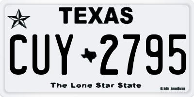 TX license plate CUY2795
