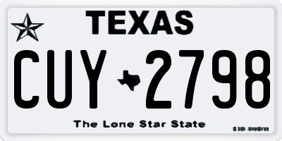TX license plate CUY2798