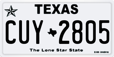 TX license plate CUY2805