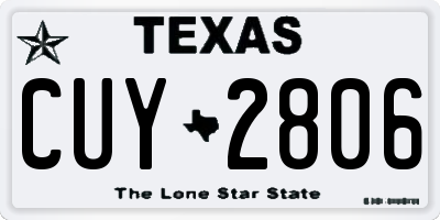 TX license plate CUY2806