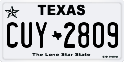 TX license plate CUY2809