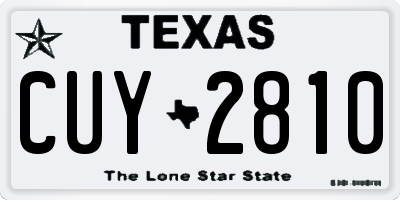 TX license plate CUY2810