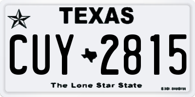 TX license plate CUY2815