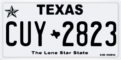 TX license plate CUY2823